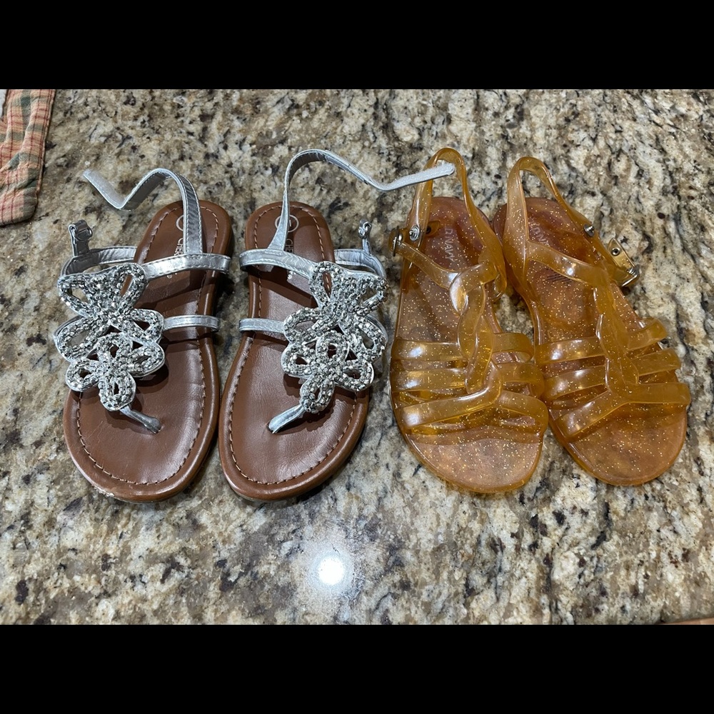 Girls size 11 sandals old navy and Cherokee